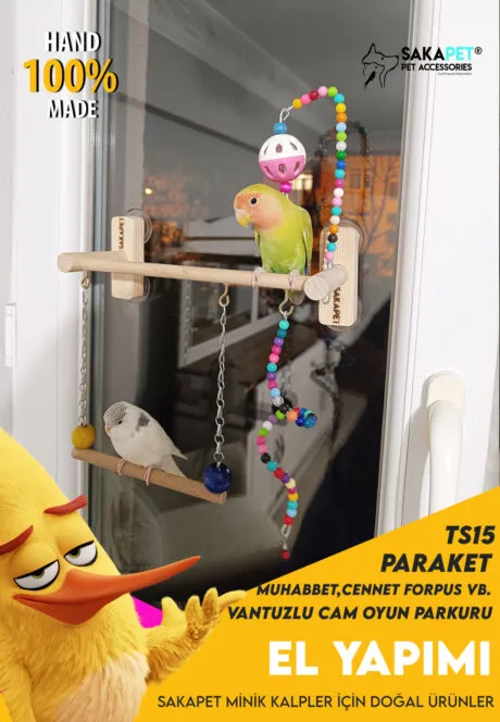 TS15 Vantuzlu Cam Kuş Oyun Parkuru