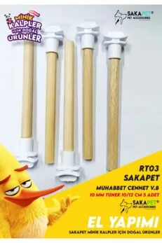 10 mm Ahşap Kuş Tüneği 10–12 cm (5 Adet) | Muhabbet ve Cennet Kuşları İçin