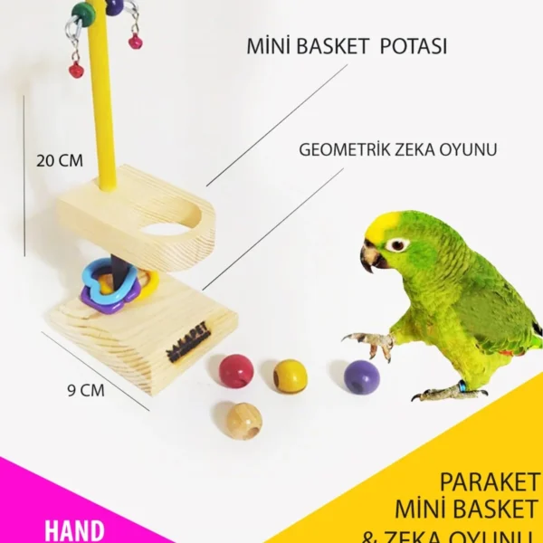 Paraket Mini Basket Potası – Ahşap Zeka ve Denge Oyuncağı