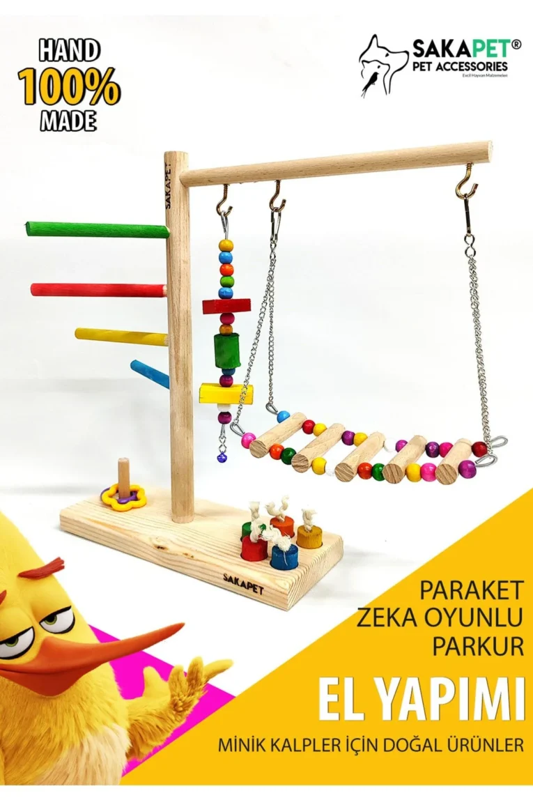 masa üstü zeka oyunlu ahşap kuş parkuru