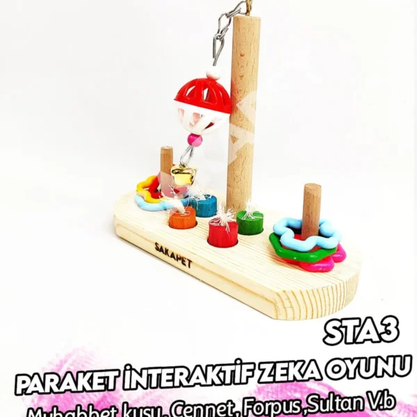 Paraket İnteraktif Zeka Oyuncağı STA3 – Ahşap Kafes İçi Eğitim Oyunu