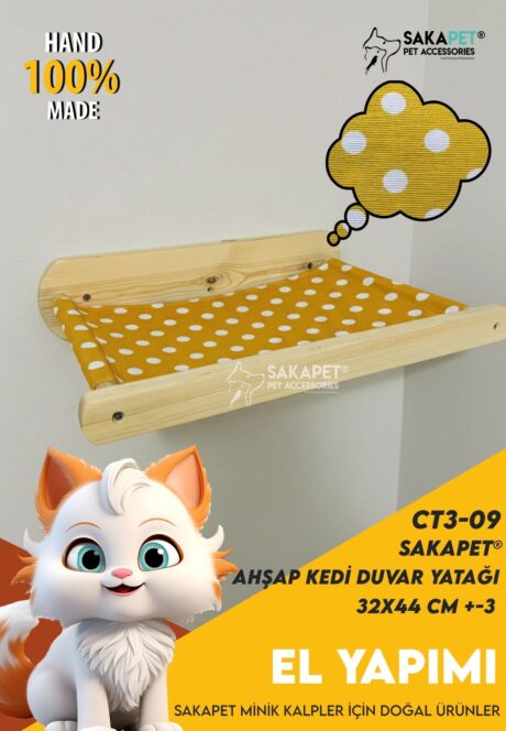 Ahşap Kedi Duvar Yatağı CT3-09