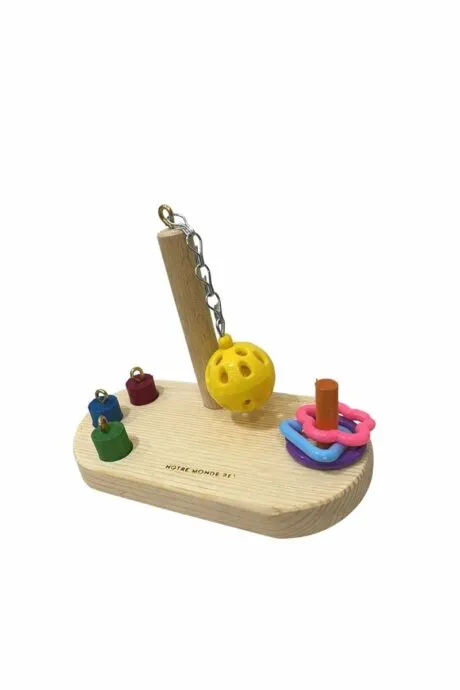 Paraket Masa Üstü İnteraktif Ahşap Oyun Standı – Zilli Toplu