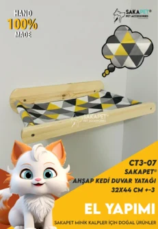 Ahşap Kedi Duvar Yatağı CT3-07