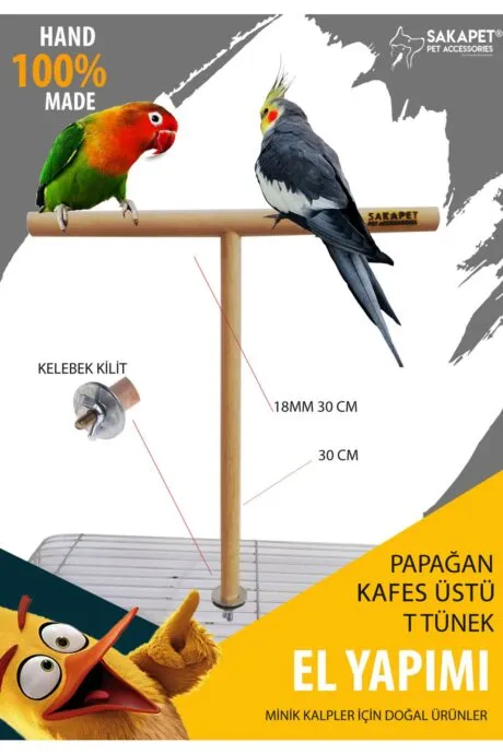 Kafes Üstü Papağan Tüneği T Tünek