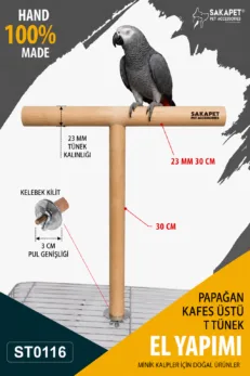 apağanlar İçin Sağlam ve Doğal Kafes Üstü T Tünek