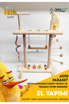 Ahşap Kuş Oyun Parkuru Zeka Oyunlu | El Yapımı Kuş Oyun Alanı | Sakapet