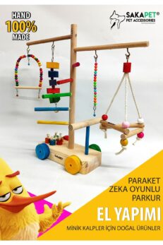 Ahşap Kuş Oyun Parkuru Zeka Oyunlu | El Yapımı Kuş Oyun Alanı | Sakapet