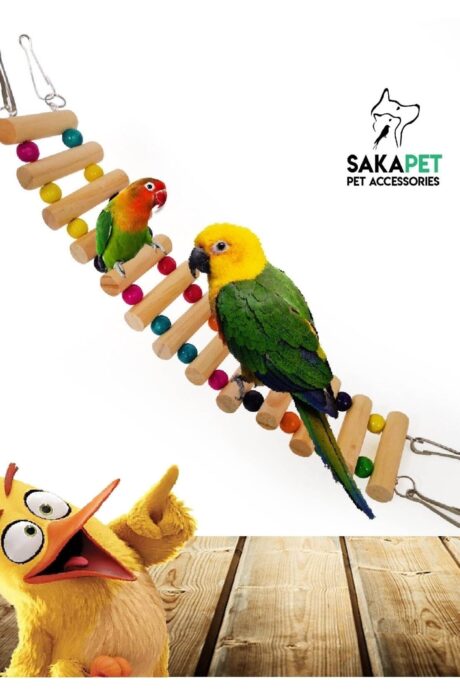 Ahşap Kuş Merdiveni 45 cm | Papağan Merdiveni | Sakapet